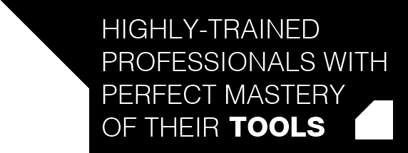 highly-trained professionnels, with perfect mastery of their **tools**